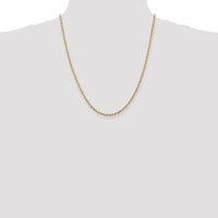 14K Yellow Gold 22" Diamond-Cut Rope Chain with Lobster Clasp - 2.75mm Width by Oro Pregiato