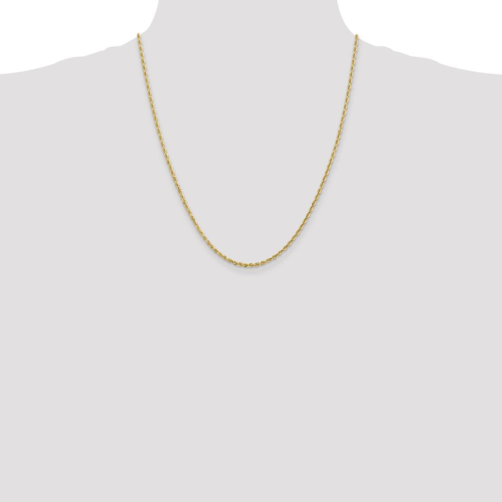 14K Yellow Gold 22" Diamond-Cut Rope Chain with Lobster Clasp by Oro Pregiato