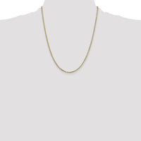 14K Yellow Gold 22" Diamond-Cut Round Open Link Cable Chain - 2.2mm Width by Oro Pregiato