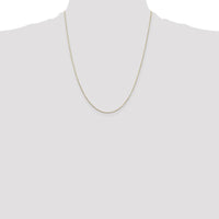 14K Yellow Gold 22" Diamond-Cut Round Open Link Cable Chain with Lobster Clasp - 0.8mm Width by Oro Pregiato