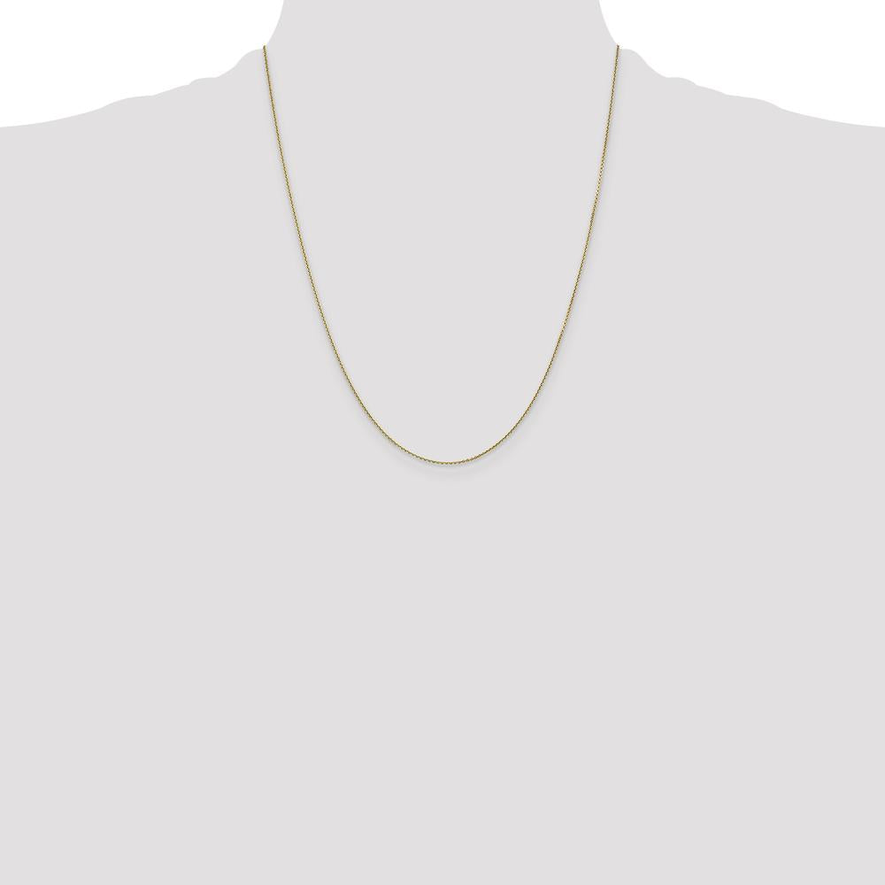 14K Yellow Gold 22" Diamond-Cut Round Open Link Cable Chain with Lobster Clasp by Monteluci Fine Jewelry