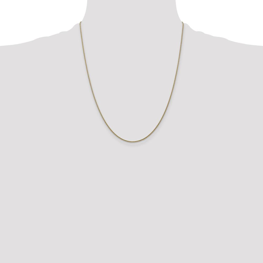 14K Yellow Gold 22" Diamond-Cut Spiga Chain Necklace - 1.05mm Width by Oro Pregiato
