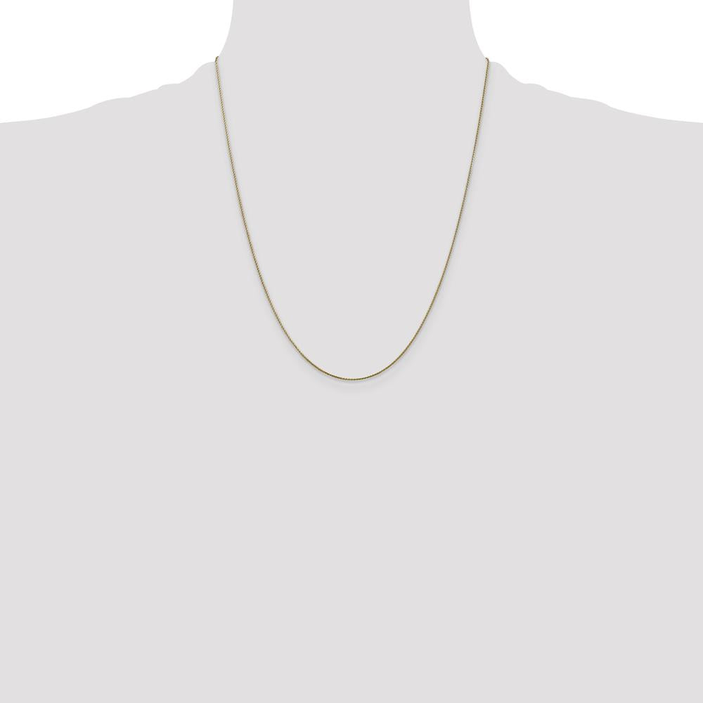 14K Yellow Gold 22" Diamond-Cut Spiga Chain Necklace with Lobster Clasp by Oro Pregiato