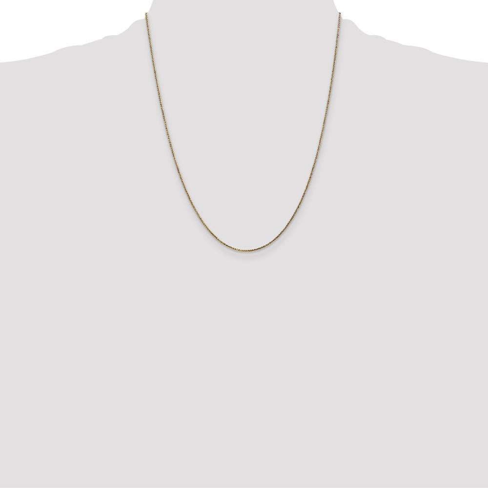14K Yellow Gold 22" Diamond-Cut Spiga Chain Necklace with Spring Ring Clasp by Oro Pregiato