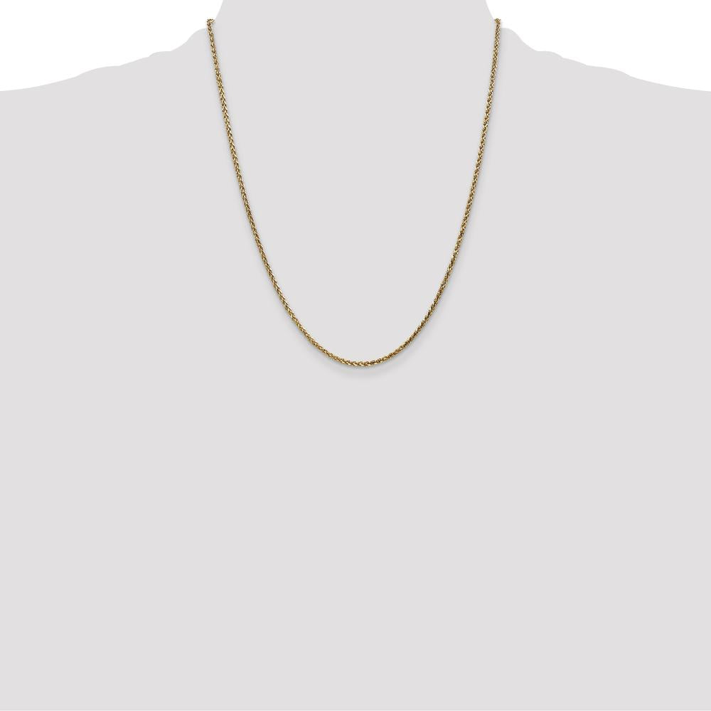 14K Yellow Gold 22" Diamond-Cut Spiga Chain with Lobster Clasp by Oro Pregiato