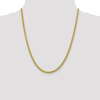 14K Yellow Gold 22" Diamond-Cut Wheat Chain Necklace - 3.1mm Width, Lobster Clasp by Oro Pregiato