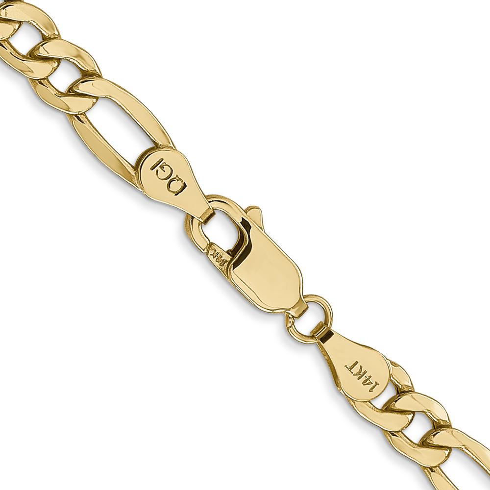 14K Yellow Gold 22" Figaro Chain - 5.75mm Width with Lobster Clasp by Oro Pregiato