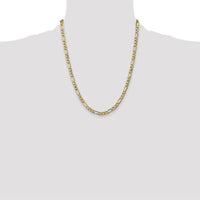 14K Yellow Gold 22" Figaro Chain - 5.75mm Width with Lobster Clasp by Oro Pregiato