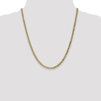 14K Yellow Gold 22" Flat Beveled Curb Chain with Lobster Clasp - 3.9mm Width by Oro Pregiato