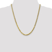 14K Yellow Gold 22" Flat Beveled Curb Chain with Lobster Clasp by Oro Pregiato