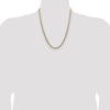 14K Yellow Gold 22" Flat Cuban Chain with Rhodium Accents - Lightweight and Polished by Oro Pregiato