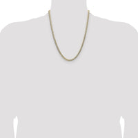 14K Yellow Gold 22" Flat Cuban Chain with Rhodium Accents - Lightweight and Polished by Oro Pregiato