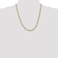 14K Yellow Gold 22" Flat Figaro Chain - 5.25mm Width with Lobster Clasp by Oro Pregiato
