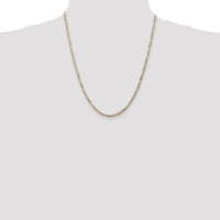 14K Yellow Gold 22" Flat Figaro Chain Necklace - 2.75mm Width with Lobster Clasp by Oro Pregiato