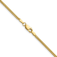 14K Yellow Gold 22" Franco Chain Necklace - 1.4mm Width with Lobster Clasp by Oro Pregiato