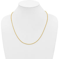 14K Yellow Gold 22" Franco Chain Necklace - 1.4mm Width with Lobster Clasp by Oro Pregiato