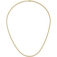 14K Yellow Gold 22" Franco Chain Necklace - 1.4mm Width with Lobster Clasp by Oro Pregiato