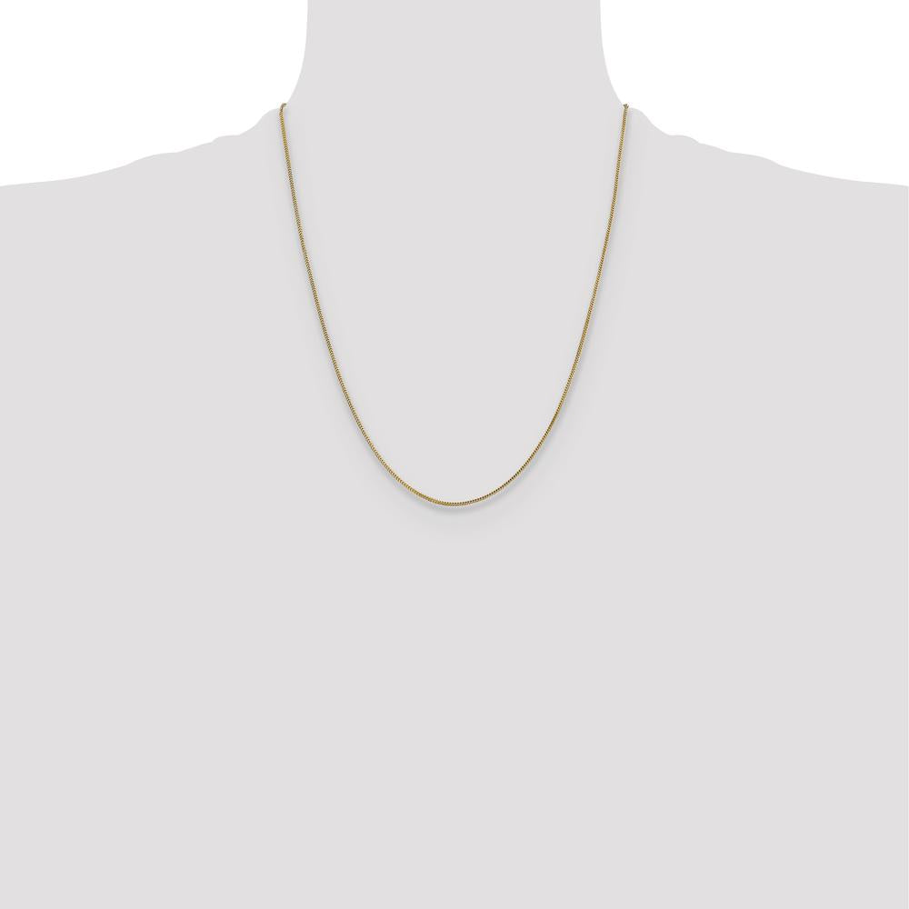 14K Yellow Gold 22" Franco Chain with Polished Finish - 0.9mm Width by Oro Pregiato