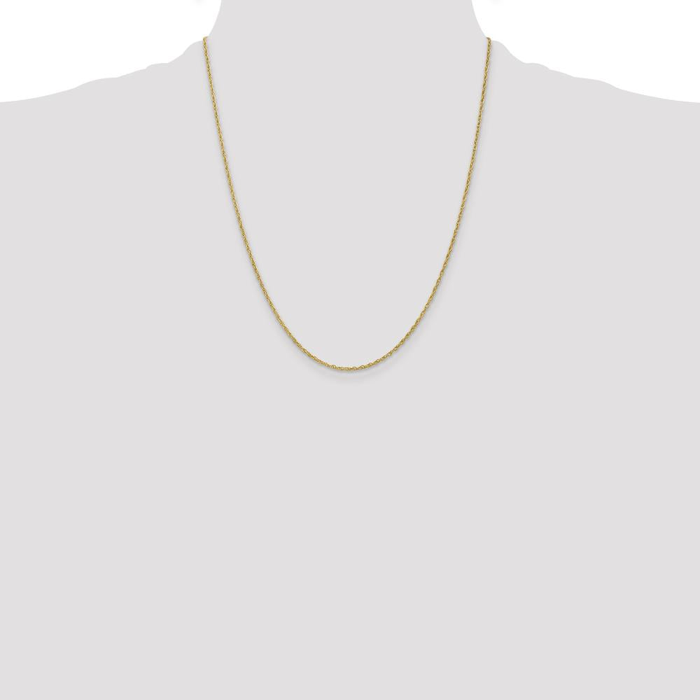 14K Yellow Gold 22" Heavy Baby Rope Chain Necklace - 1.3mm Width with Lobster Clasp by Oro Pregiato