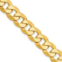 14K Yellow Gold 22-inch 12.0mm Flat Beveled Curb Chain Necklace by Oro Pregiato