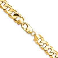 14K Yellow Gold 22-inch 12.0mm Flat Beveled Curb Chain Necklace by Oro Pregiato