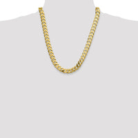 14K Yellow Gold 22-inch 12.0mm Flat Beveled Curb Chain Necklace by Oro Pregiato