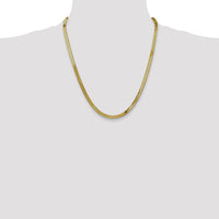14K Yellow Gold 22-inch 4mm Herringbone Chain Necklace - Solid & Polished Finish by 0