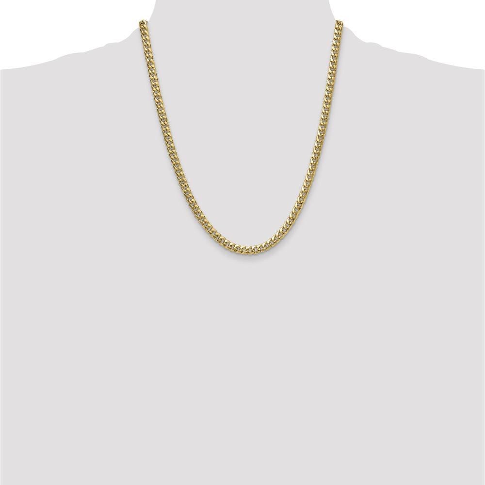 14K Yellow Gold 22-inch 5.25mm Miami Cuban Link Chain by Oro Pregiato