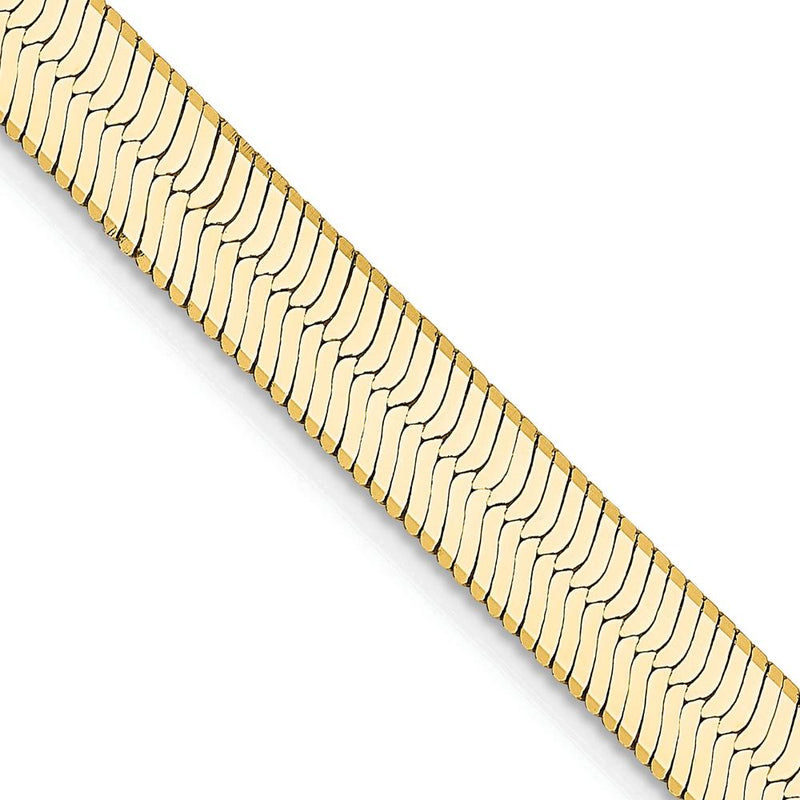 14K Yellow Gold 22-Inch 5.5mm Solid Herringbone Chain Necklace - Polished Finish by 0