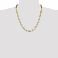 14K Yellow Gold 22-Inch 5.5mm Solid Herringbone Chain Necklace - Polished Finish by 0