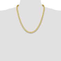 14K Yellow Gold 22-Inch 6.5mm Solid Polished Herringbone Chain with Lobster Clasp by 0