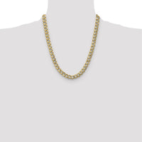 14K Yellow Gold 22-Inch 9mm Semi-Solid Curb Chain Necklace by Oro Pregiato