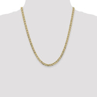14K Yellow Gold 22-Inch Concave Anchor Chain Necklace - 4.5mm Width by Oro Pregiato