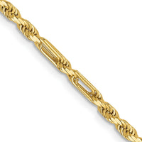 14K Yellow Gold 22 Inch Diamond-Cut Milano Rope Chain Necklace with Lobster Clasp - 2.5mm Solid Design by Oro Pregiato