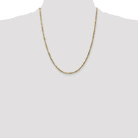 14K Yellow Gold 22 Inch Diamond-Cut Milano Rope Chain Necklace with Lobster Clasp - 2.5mm Solid Design by Oro Pregiato