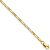 14K Yellow Gold 22-inch Figaro Chain Necklace - 1.9mm Wide by Oro Pregiato