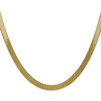 14K Yellow Gold 22-inch Herringbone Chain Necklace - 5mm Width by 0