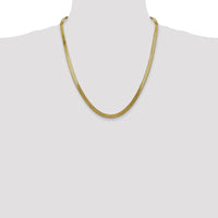 14K Yellow Gold 22-inch Herringbone Chain Necklace - 5mm Width by 0