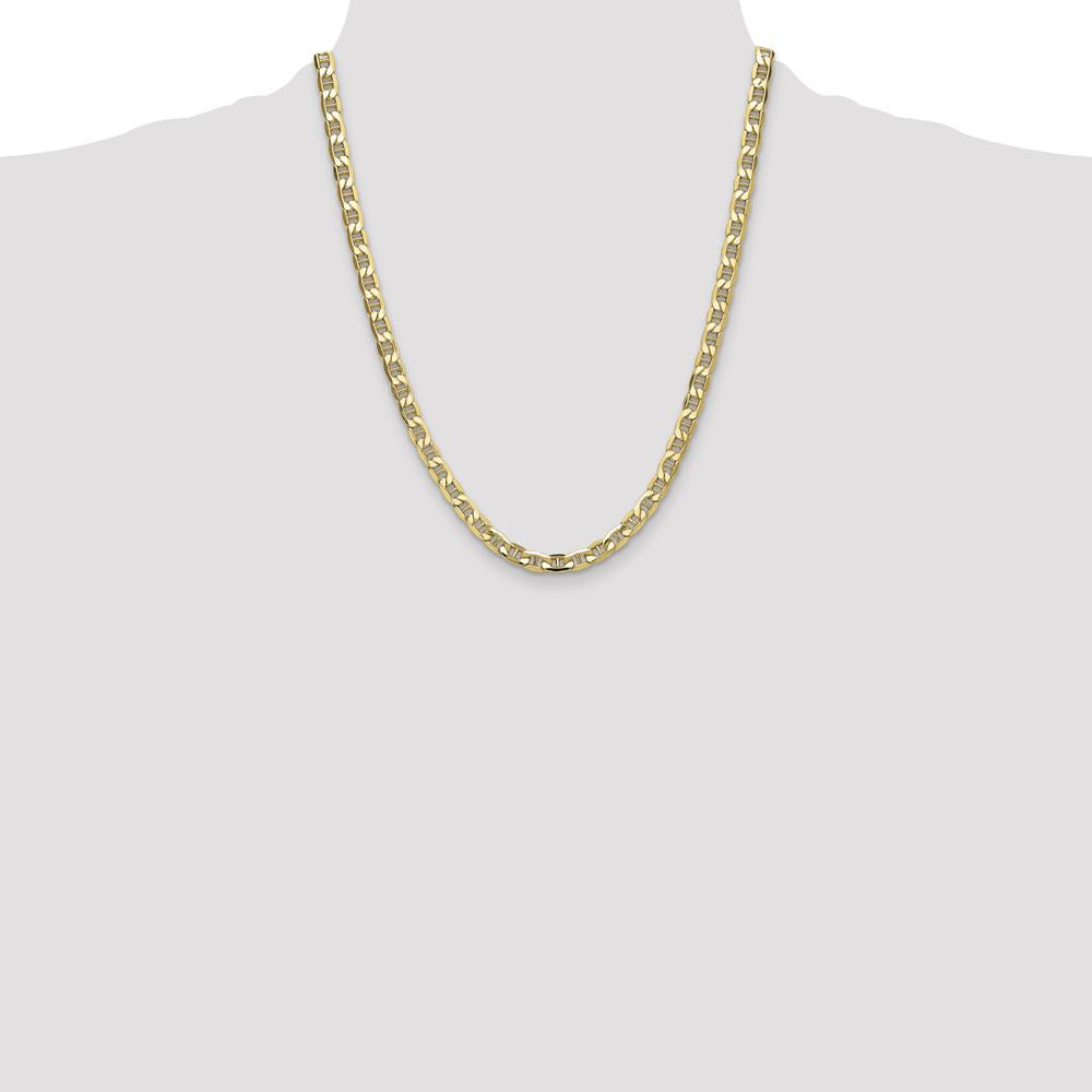 14K Yellow Gold 22-Inch Semi-Solid Anchor Chain Necklace by Oro Pregiato