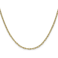 14K Yellow Gold 22-Inch Semi-Solid Beveled Paperclip Chain Necklace by Oro Pregiato