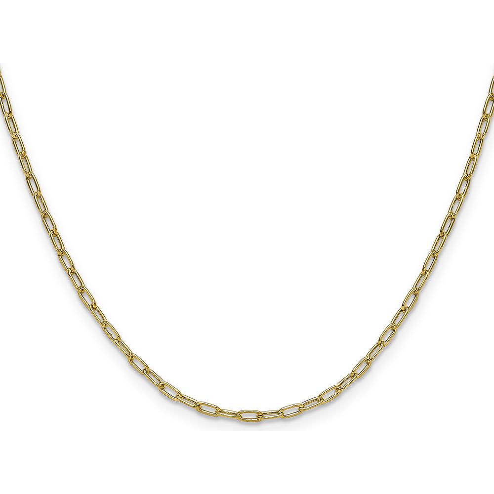 14K Yellow Gold 22-Inch Semi-Solid Beveled Paperclip Chain Necklace by Oro Pregiato