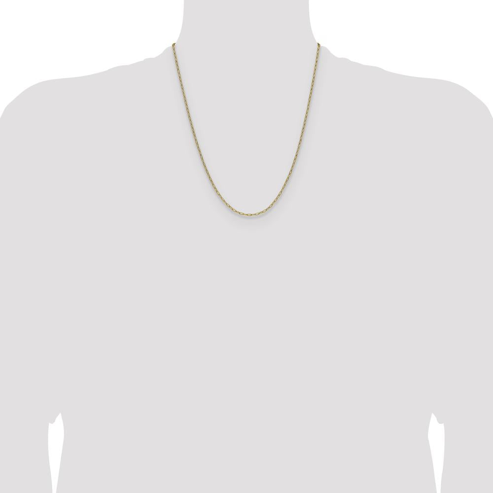 14K Yellow Gold 22-Inch Semi-Solid Beveled Paperclip Chain Necklace by Oro Pregiato