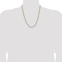 14K Yellow Gold 22-Inch Semi-Solid Beveled Paperclip Chain Necklace - Polished Finish by Oro Pregiato
