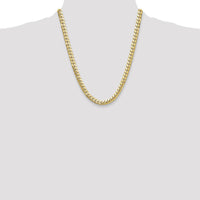 14K Yellow Gold 22-inch Solid Miami Cuban Chain Necklace - 8mm Width by Oro Pregiato