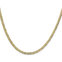 14K Yellow Gold 22" Lightweight 3.1mm Flat Cuban Chain with Lobster Clasp by Oro Pregiato