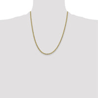 14K Yellow Gold 22" Lightweight 3.1mm Flat Cuban Chain with Lobster Clasp by Oro Pregiato