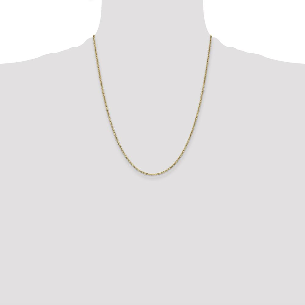 14K Yellow Gold 22" Lightweight Flat Anchor Link Pendant Chain by Oro Pregiato