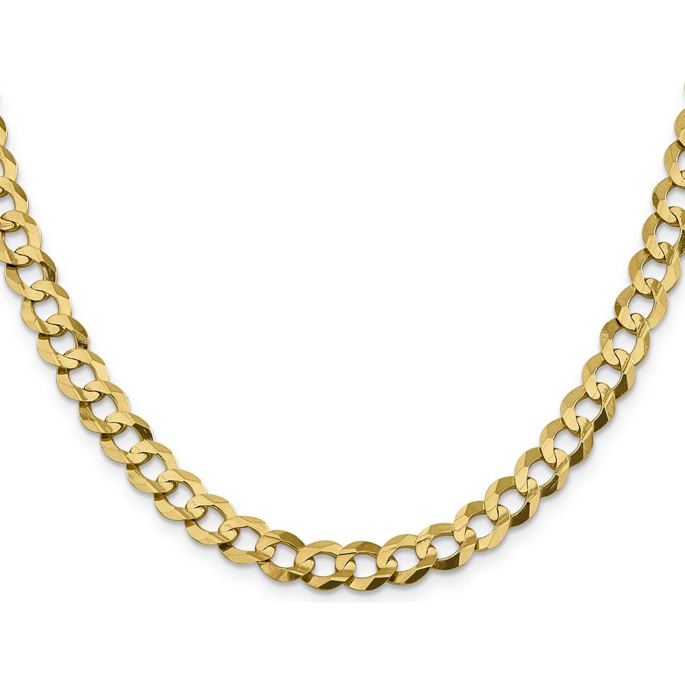 14K Yellow Gold 22" Lightweight Flat Cuban Chain - 8.3mm Wide with Lobster Clasp by Oro Pregiato