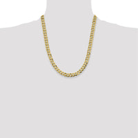 14K Yellow Gold 22" Lightweight Flat Cuban Chain - 8.3mm Wide with Lobster Clasp by Oro Pregiato