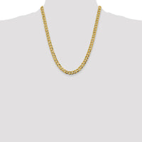 14K Yellow Gold 22" Lightweight Flat Cuban Chain - 9.4mm Width by Oro Pregiato